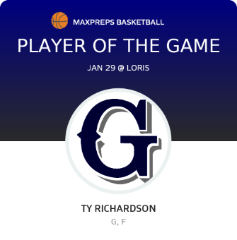 #23 Ty Richardson Player of the Game badge