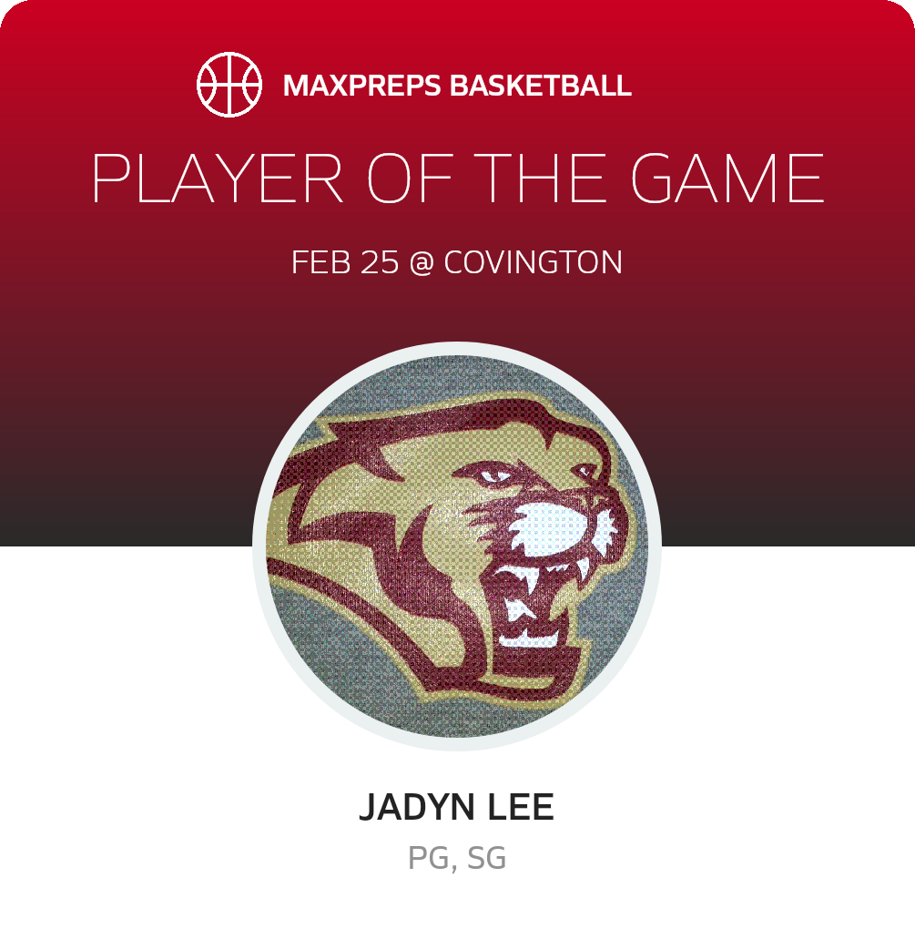 #2 JaDyn Lee Player of the Game badge