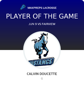 #1 Calvin Doucette Player of the Game badge