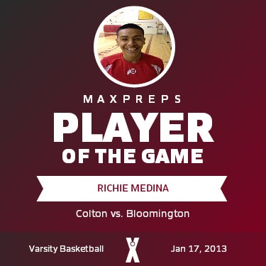 #13 Richie Medina Player of the Game badge