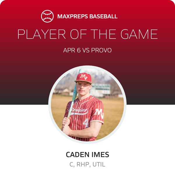 #4 Caden Imes Player of the Game badge