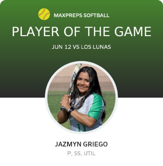 #15 Jazmyn Griego Player of the Game badge