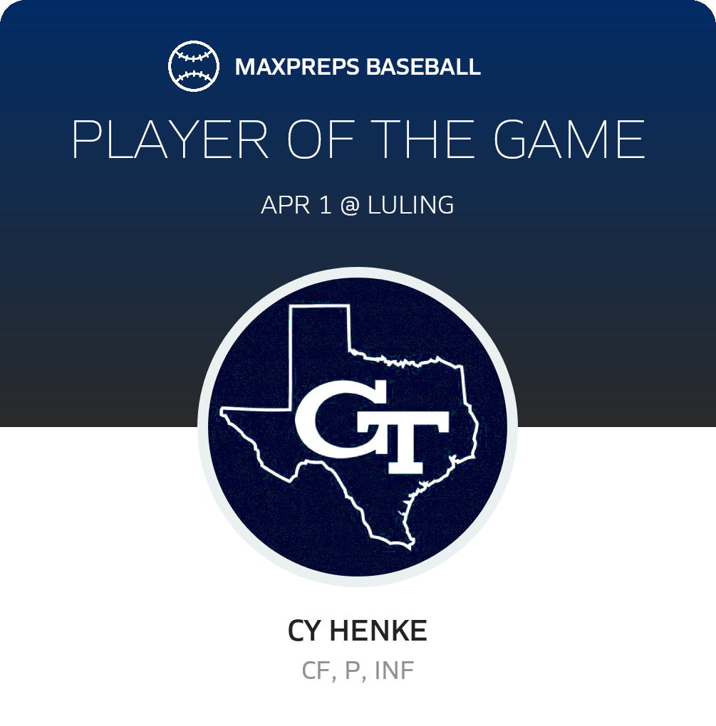 #1 Cy Henke Player of the Game badge