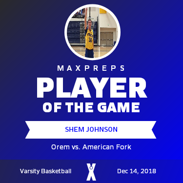 #30 Shem Johnson Player of the Game badge
