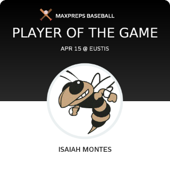 #9 Isaiah Montes Player of the Game badge
