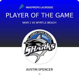 #16 Austin Spencer Player of the Game badge
