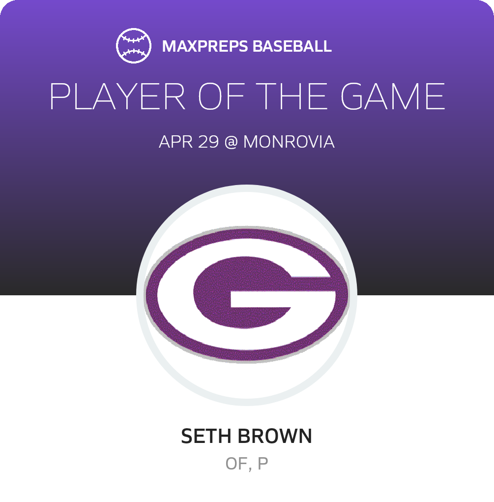 #16 Seth Brown Player of the Game badge