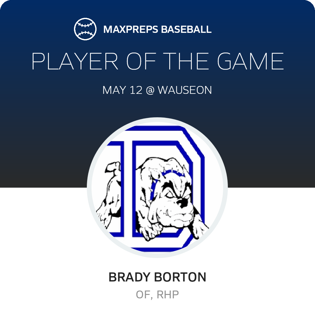 #2 Brady Borton Player of the Game badge
