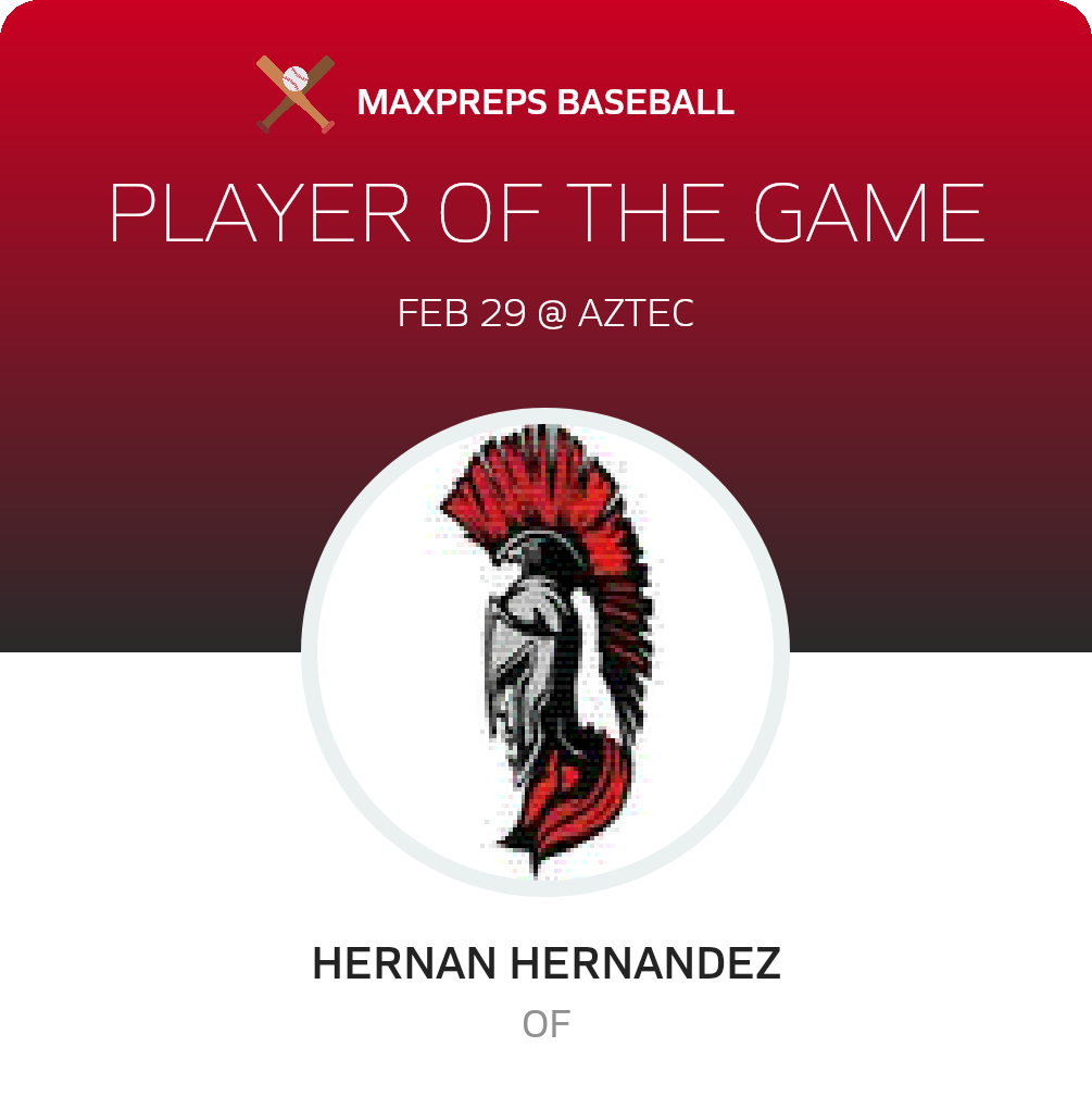 #9 Hernan Hernandez Player of the Game badge