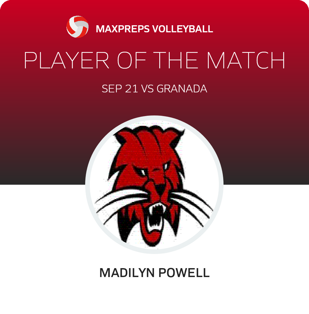 #7 Madilyn Powell Player of the Game badge