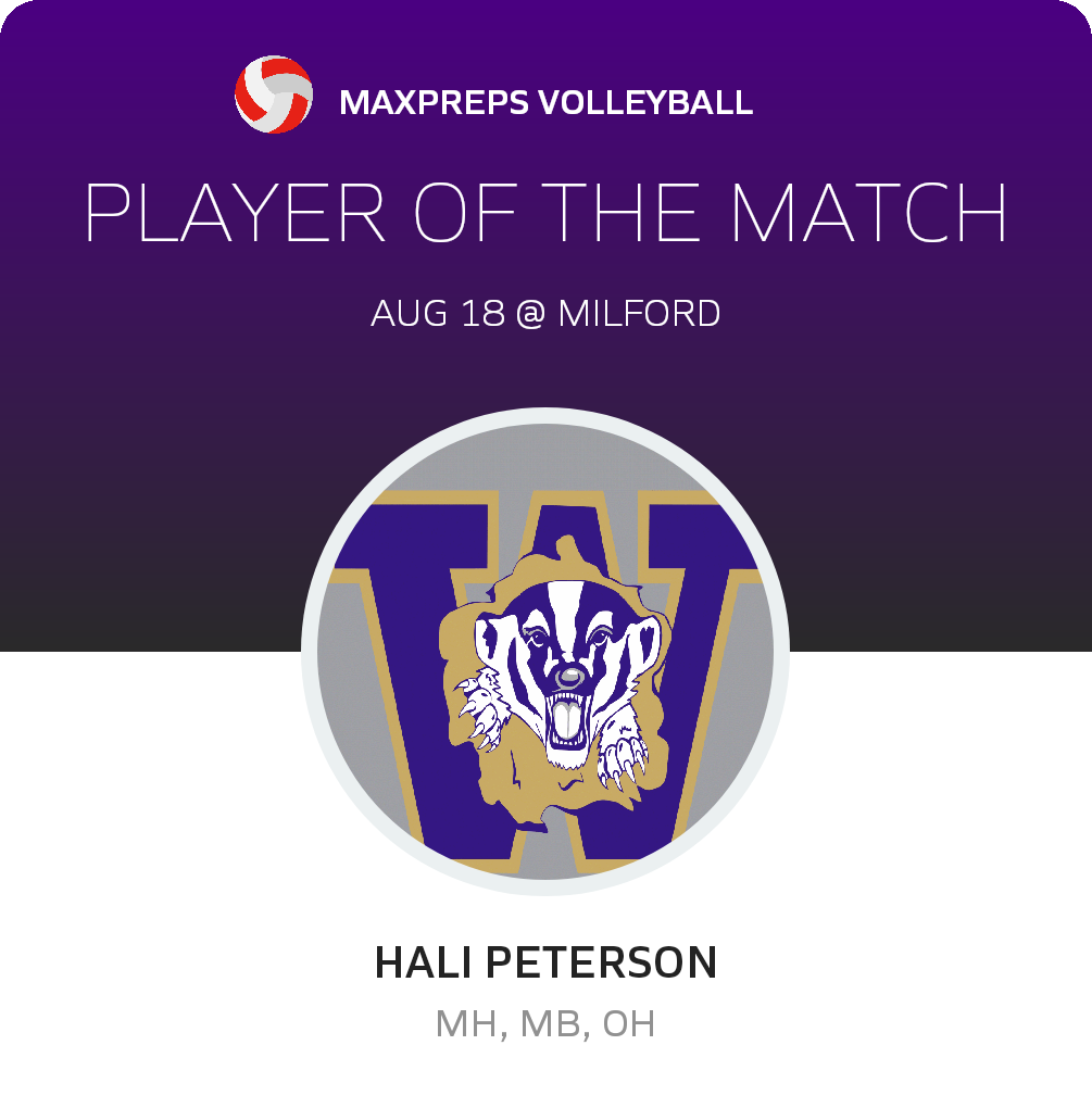#3 Hali Peterson Player of the Game badge