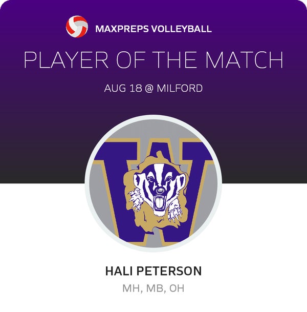 #3 Hali Peterson Player of the Game badge