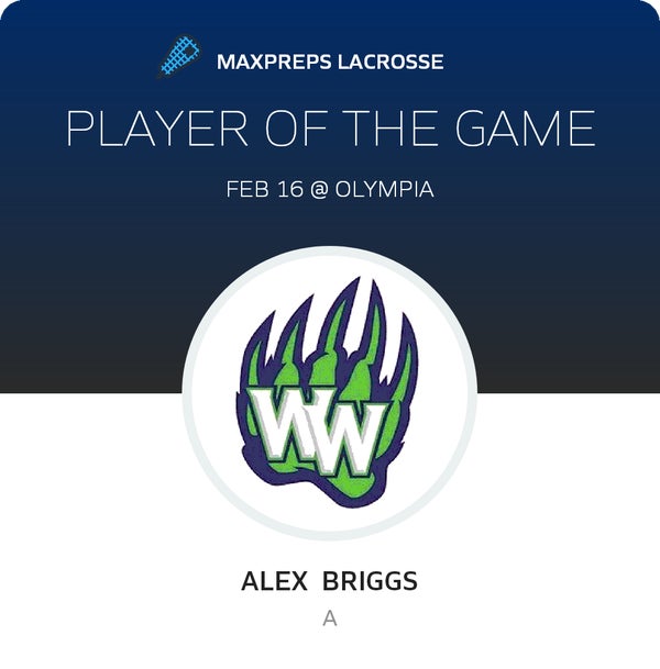 #26 Alex Briggs Player of the Game badge