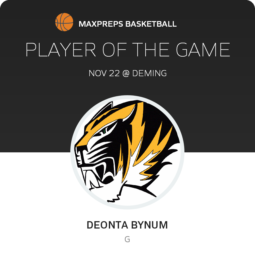 #2 Deonta Bynum Player of the Game badge