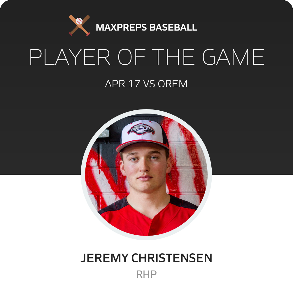 #5 Jeremy Christensen Player of the Game badge