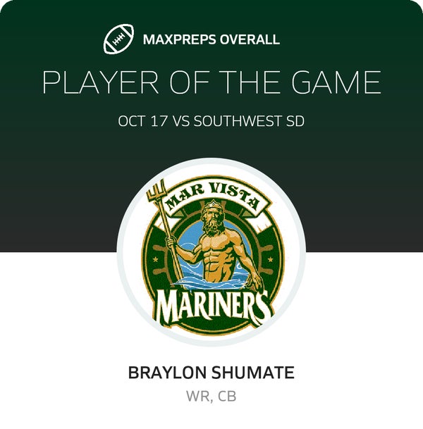#1 Braylon Shumate Player of the Game badge