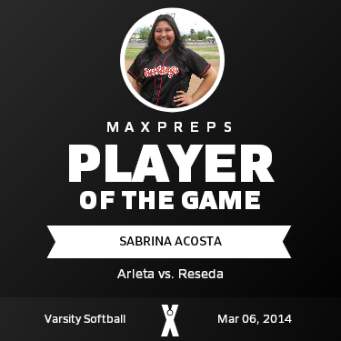 #21 Sabrina Acosta Player of the Game badge