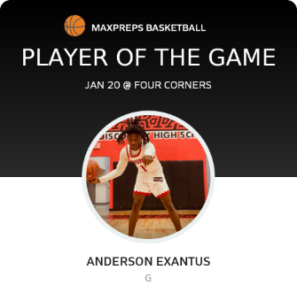 #1 Anderson Exantus Player of the Game badge