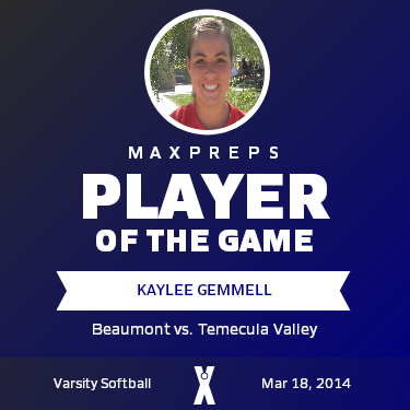 #4 Kaylee Gemmell Player of the Game badge