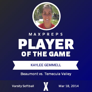 #4 Kaylee Gemmell Player of the Game badge