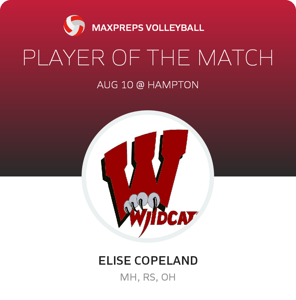 #7 Elise Copeland Player of the Game badge