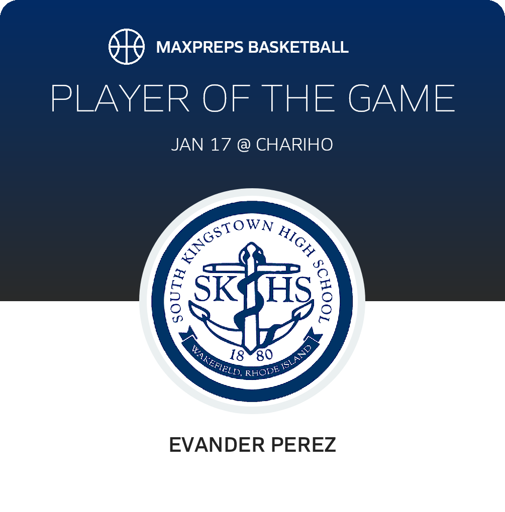 #12 Evander Perez Player of the Game badge