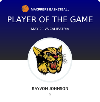 #15 Rayvon Johnson Player of the Game badge