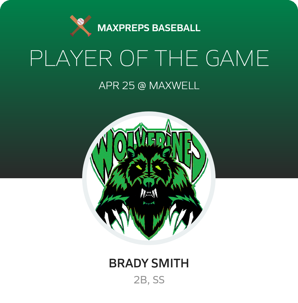 #1 Brady Smith Player of the Game badge