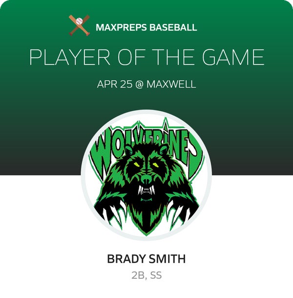 #1 Brady Smith Player of the Game badge