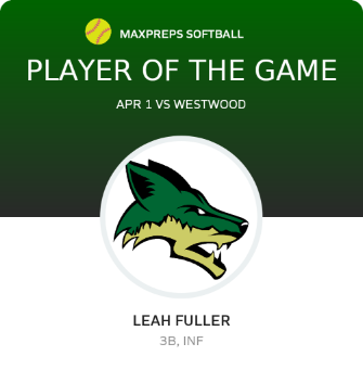 #21 Leah Fuller Player of the Game badge