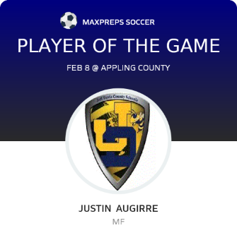 #8 Justin  Augirre Player of the Game badge