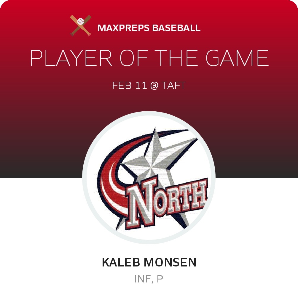 #4 KALEB MONSEN Player of the Game badge
