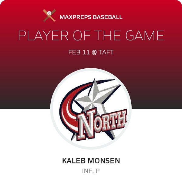 #4 KALEB MONSEN Player of the Game badge