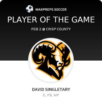 #15 David Singletary Player of the Game badge