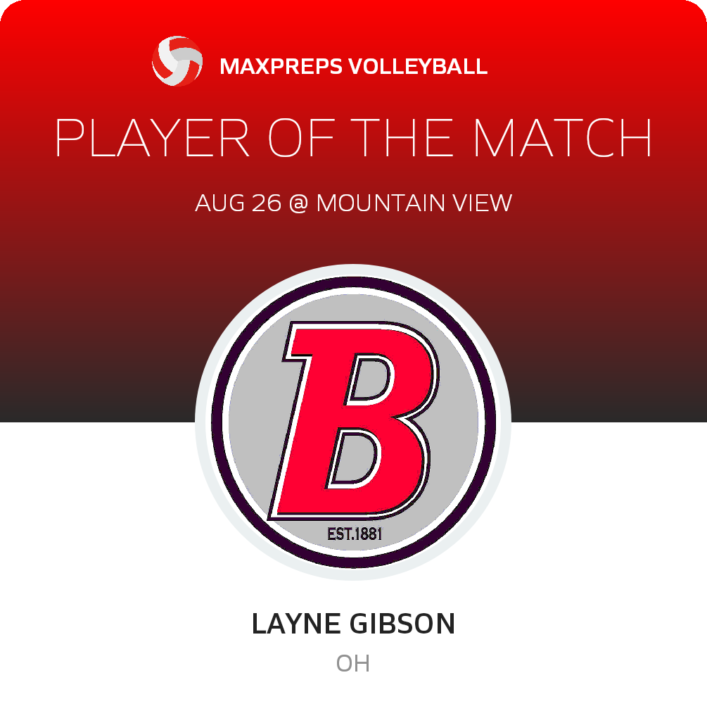 #7 Layne Gibson Player of the Game badge
