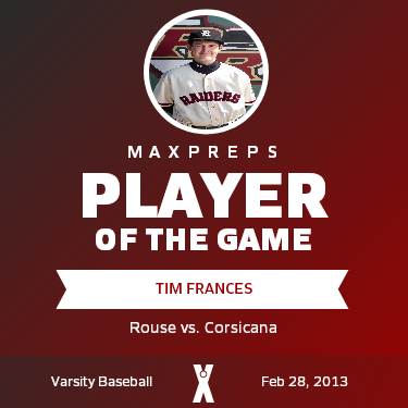 #12 Tim Frances Player of the Game badge