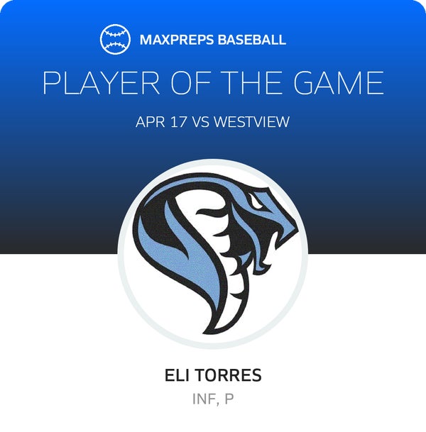 #9 Eli Torres Player of the Game badge