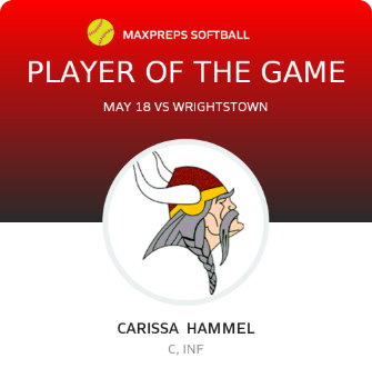 #19 Carissa  Hammel Player of the Game badge
