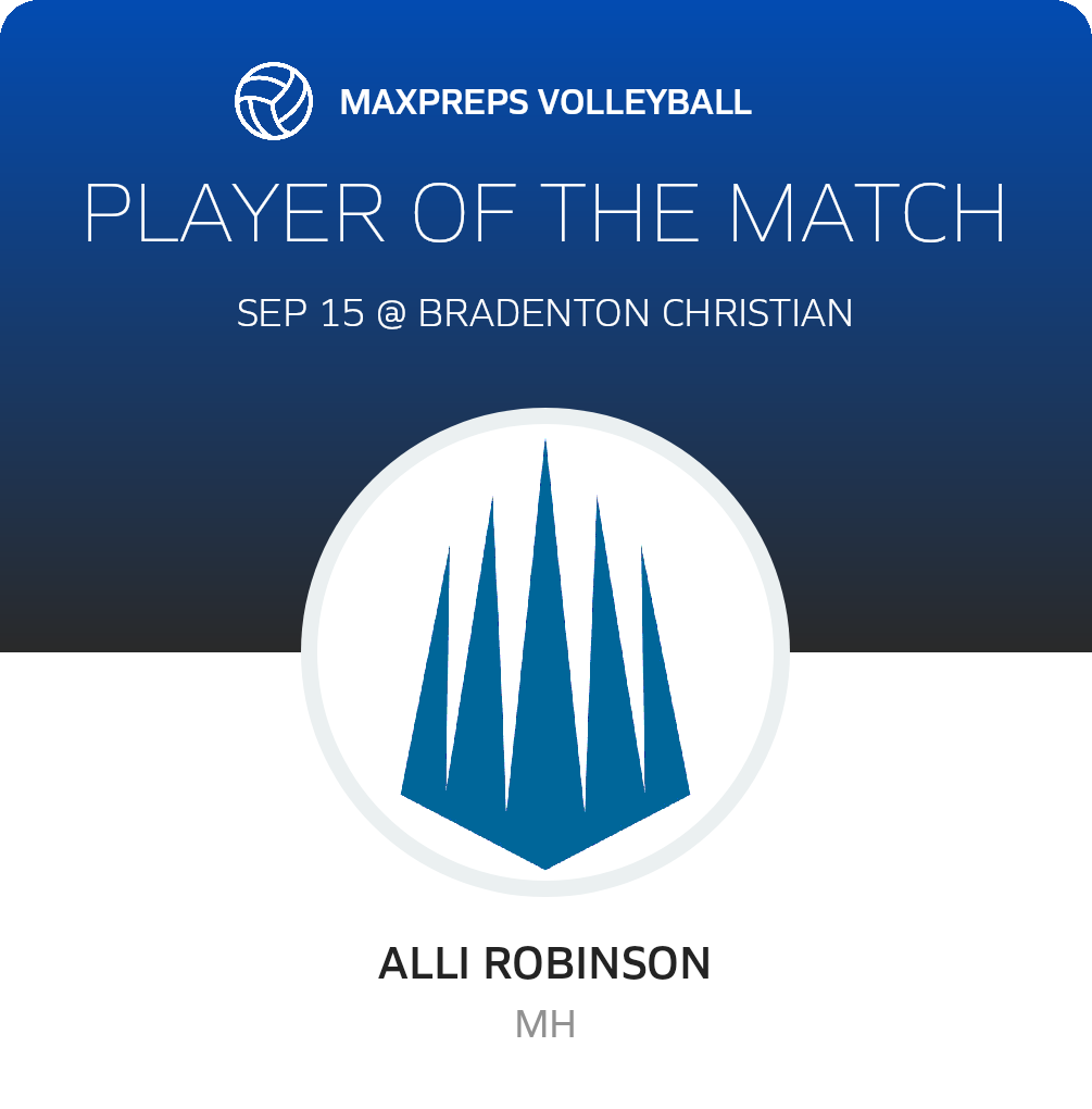 #16 Alli Robinson Player of the Game badge