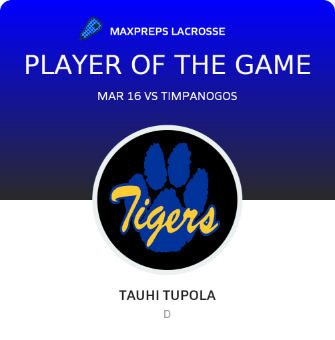 #42 Tauhi Tupola Player of the Game badge