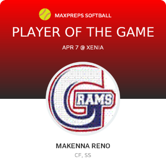 #1 Makenna Reno Player of the Game badge