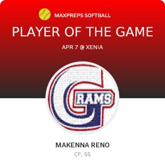 #1 Makenna Reno Player of the Game badge