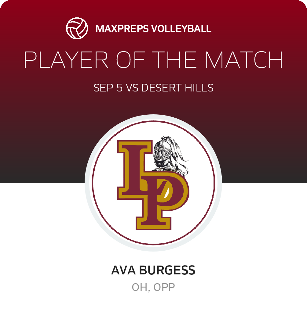 #3 Ava Burgess Player of the Game badge