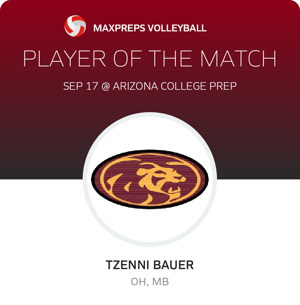 #4 Tzenni Bauer Player of the Game badge