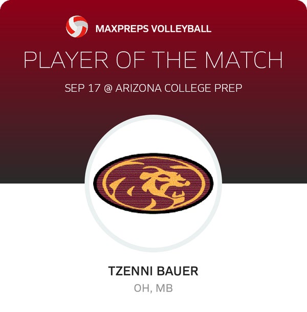 #4 Tzenni Bauer Player of the Game badge