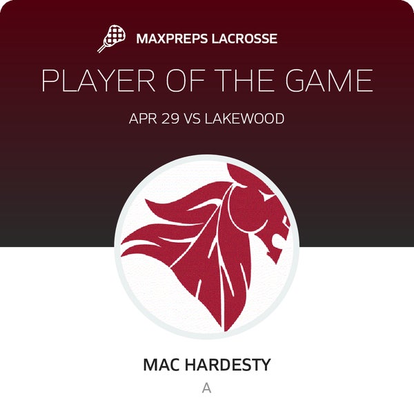 #2 Mac Hardesty Player of the Game badge
