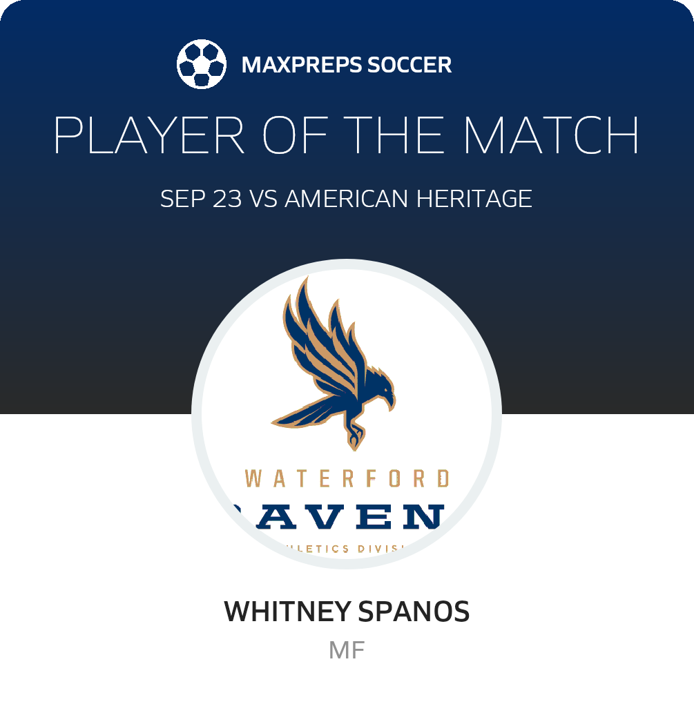 #26 Whitney Spanos Player of the Game badge