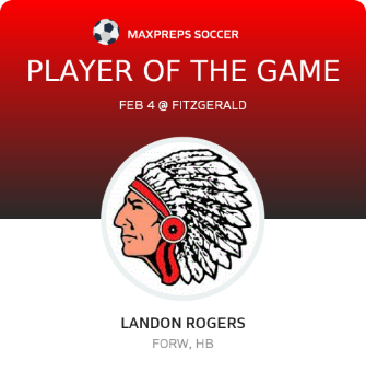 #5 Landon Rogers Player of the Game badge