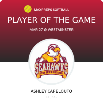 #44 Ashley Capelouto Player of the Game badge