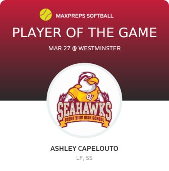 #44 Ashley Capelouto Player of the Game badge